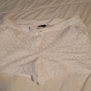 White lace shorts